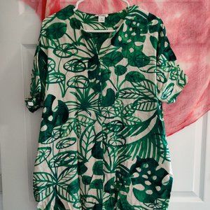 Monki leaf print button-down dress